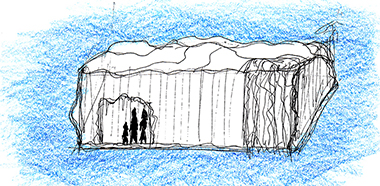 Sketch 4: iceberg with waterfall