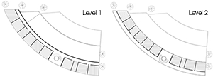 Floor plan: levels 1 & 2